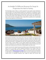 An Insight To Different Reasons For Surge In Properties For Sale In Turkey.doc