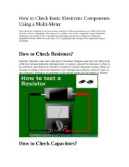 How to Check Basic Electronic Components Using a Multi.doc